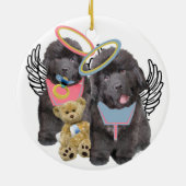 Newfoundland Angel Babies Keramisch Ornament (Achterkant)