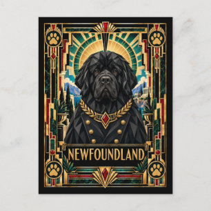 Newfoundland, Art Deco Hond Briefkaart