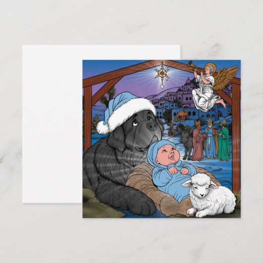 Newfoundland Baby Jesus Feestdagenkaart (Voorkant / Achterkant)