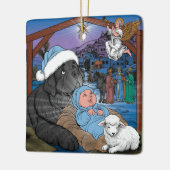 Newfoundland Baby Jezus Keramisch Ornament (Links)