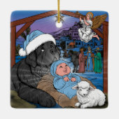 Newfoundland Baby Jezus Keramisch Ornament (Achterkant)