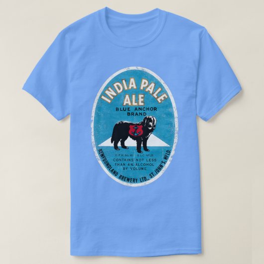 Newfoundland Beer Label Blue Anchor T-shirt (Design voorkant)