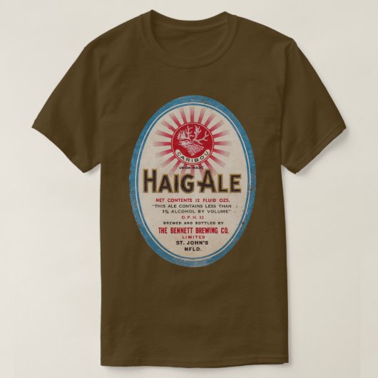 Newfoundland Beer Label Haig Ale T T-shirt (Design voorkant)