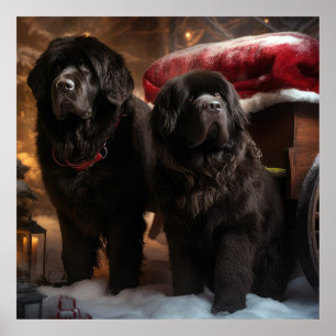 Newfoundland Besneeuwde slee Kerst decoratie