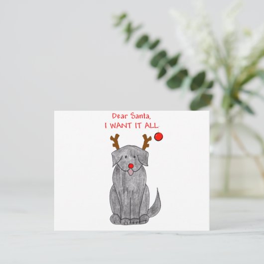 Newfoundland Black Beste kerstman Feestdagenkaart (Staand voorkant)