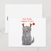 Newfoundland Black Beste kerstman Feestdagenkaart (Voorkant / Achterkant)