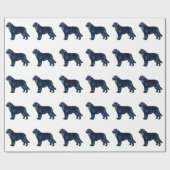 Newfoundland Black Waterverf Silhouette Cadeaupapier (Vlak)