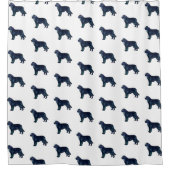 Newfoundland Black Waterverf Silhouette Douchegordijn (Voorkant)