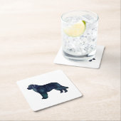 Newfoundland Black Waterverf Silhouette Kartonnen Onderzetters (Insitu)