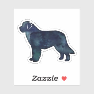 Newfoundland Black Waterverf Silhouette Sticker