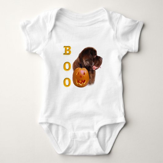 Newfoundland (brn) Halloween Boo Romper (Voorkant)