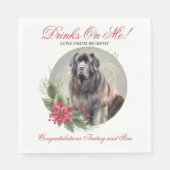 Newfoundland bruiloft servetten met honden Foto (Voorkant)