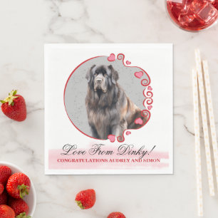 Newfoundland bruiloft servetten met honden Foto