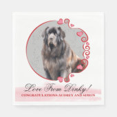Newfoundland bruiloft servetten met honden Foto (Voorkant)