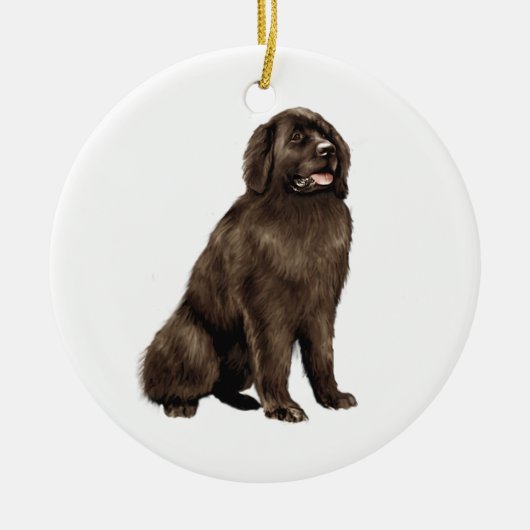 Newfoundland - bruin zit keramisch ornament (Voorkant)