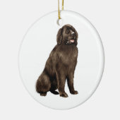 Newfoundland - bruin zit keramisch ornament (Links)