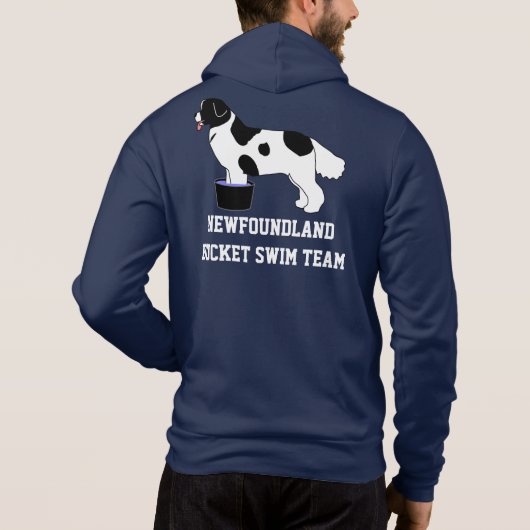 Newfoundland Bucket Swim Team Jacket (Landseer) Hoodie (Achterkant)