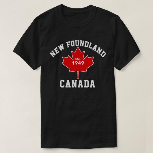 Newfoundland Canada Est.1949 Patriotic T Shirt (Design voorkant)