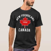 Newfoundland Canada Est.1949 Patriotic T Shirt (Voorkant)