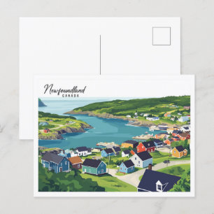 Newfoundland Canada illustratie reizen Briefkaart