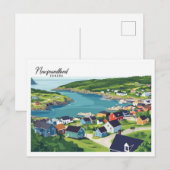 Newfoundland Canada illustratie reizen Briefkaart (Voorkant / Achterkant)