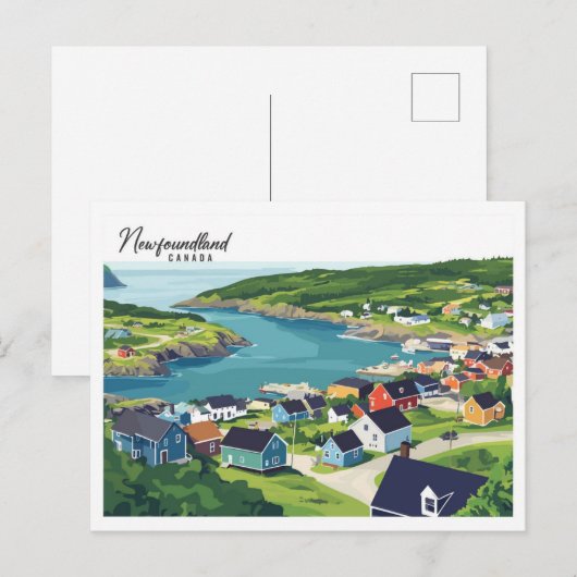 Newfoundland Canada illustratie reizen Briefkaart (Voorkant / Achterkant)