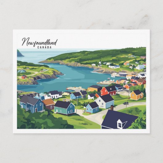 Newfoundland Canada illustratie reizen Briefkaart (Voorkant)