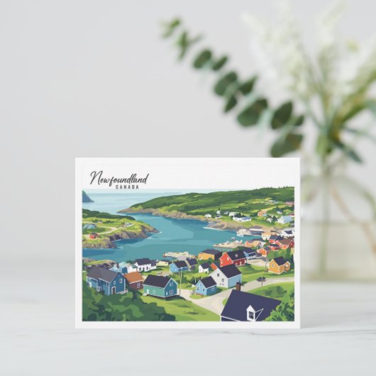 Newfoundland Canada illustratie reizen Briefkaart (Staand voorkant)