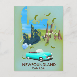 Newfoundland Canada kaart reisposter
