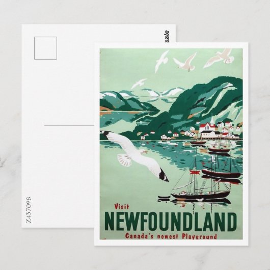 Newfoundland, Canada, Retro Travel Briefkaart (Voorkant / Achterkant)