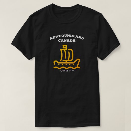 Newfoundland Canada richtte 1497 Old Ship T-shirt (Design voorkant)