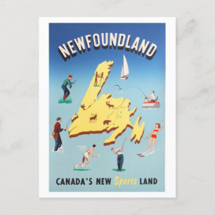 Newfoundland Canada Sport Travel Poster Briefkaart