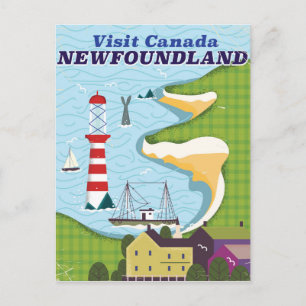 Newfoundland Canadese vintage reisposter Briefkaart