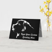 Newfoundland Card Custom Newfoundland Dog Card Kaart (Gele Bloem)
