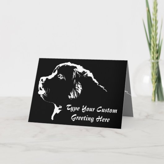 Newfoundland Card Custom Newfoundland Dog Card Kaart (Voorkant)