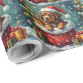 Newfoundland Christmas Santa Bag Adventure Cadeaupapier (Rol Hoek)