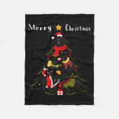 Newfoundland Christmas Tree Xmas Dog Lover  Fleece Deken (Voorkant)