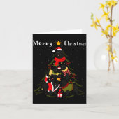 Newfoundland Christmas Tree Xmas Dog Lover  Kaart (Gele Bloem)