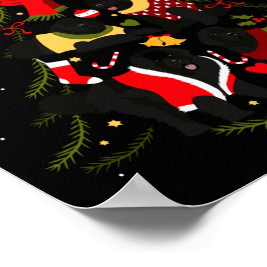 Newfoundland Christmas Tree Xmas Dog Lover  Poster (Hoek)