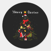 Newfoundland Christmas Tree Xmas Dog Lover  Ronde Sticker (Voorkant)