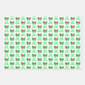 Newfoundland Cute Kerstmis Dog & Bow 3 Color Inpakpapier Vel (Voorkant 2)