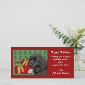 Newfoundland Dog Animal Christmas Holiday Kaart (Staand voorkant)