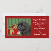 Newfoundland Dog Animal Christmas Holiday Kaart (Voorkant)