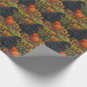 Newfoundland Dog Autumn Harvest Thanksgiving Cadeaupapier (Hoek)