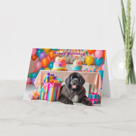 Newfoundland Dog Birthday Card Bedankkaart