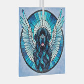 Newfoundland Dog Blue Angel Memorial Suncatcher Glas Ornament (Voorkant Rechts)