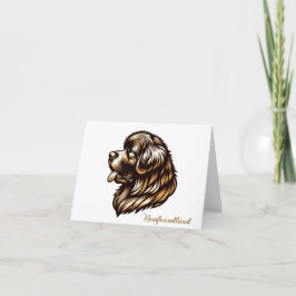Newfoundland Dog Brown Note Kaart