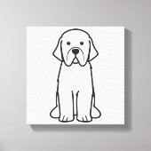 Newfoundland Dog Cartoon Canvas Afdruk (Voorkant)
