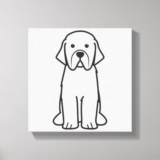 Newfoundland Dog Cartoon Canvas Afdruk (Voorkant)