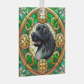 Newfoundland Dog Celtic Glass Ornament Suncatcher (Voorkant Rechts)